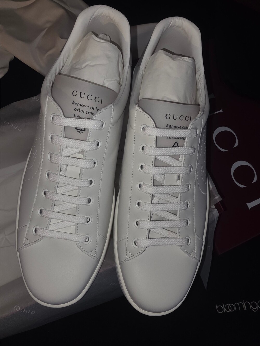 Authentic Gucci Ace Interlocking G White Low Sneaker / Men Size 12.5
